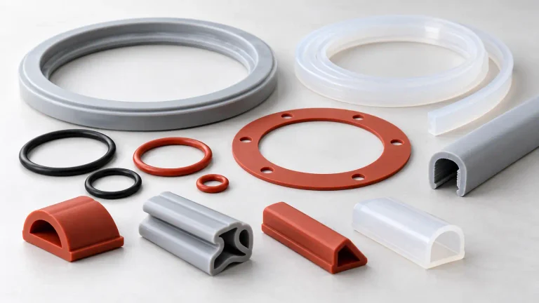 Different silicone seal profiles, O-rings, gaskets and extruded sealing strips