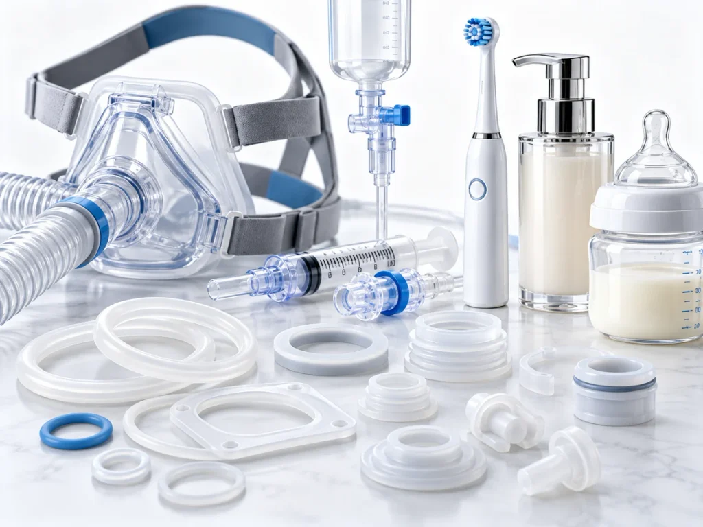 Medical and personal-care silicone seals used in healthcare devices and consumer products
